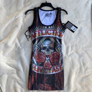 affliction dress, size medium. New with tags